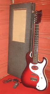 1965 Silvertone 1457 Guitar Amp-in-Case w/ Pedal. Red Sparkle! Repair Project.