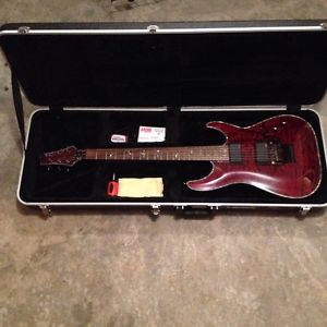 Schecter Hellraiser C-1 FR with case and EMG 81/89 pickups, black cherry