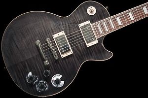 Epiphone Tribute Plus Les Paul Flame Top Transparent Ebony w/ hard case   black