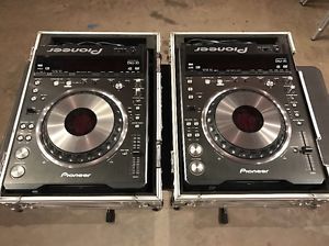 (2) PIONEER  DVJ-X1 Digital And Audio Turntable Pro DJ DVD Player w/ Road Cases