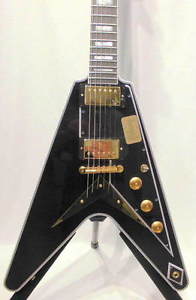 Free Shipping Gibson Custom Shop Flying V Custom 2016 Ebony Electric Guitar