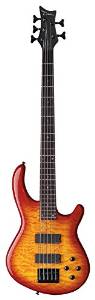 Dean Edge Quilt Top 5-String Bass, Trans Amberburst