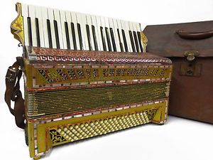 Rare Antique Sante Crucianelli Castelfidardo Italia Piano Accordion 120 Basses