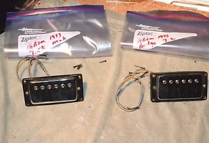 GIBSON PATENT DECAL CHROME  HUMBUCKING PICKUPS 1973 MATCHED LES PAUL ES-335 1971