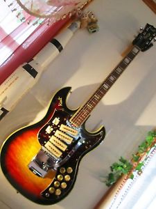 1967 Kent 742 Electric Guitar w/ Ric Case Sunburst NICE