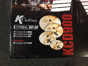 Zildjian KCD900 K Custom Series 5 pc. Cymbal Set 20", 16", 14" pr., FREE 18"