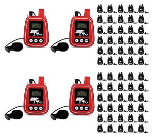 High audio quality wireless tour guide system for Church Guiding and Audio conference (4 Transmitters +60 Receivers)