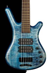 Warwick Custom Shop Corvette $$ 5 String Bass, Bleached Blue Oil
