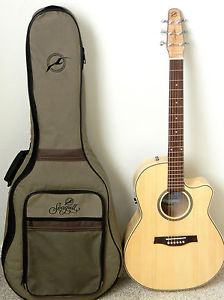 Seagull Performer Cutaway Folk Flame Maple Q1 Acoustic/Electric Guitar W/Bag
