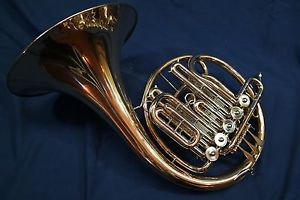 Gold Br. Hans Hoyer Full Double Descant French Horn Bb/F Alto w/Case, Mouthpiece