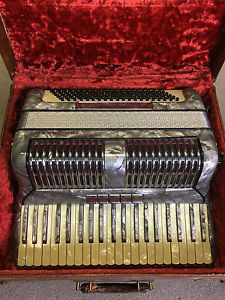Vintage 1950s Morbidoni  Silver  Accordion