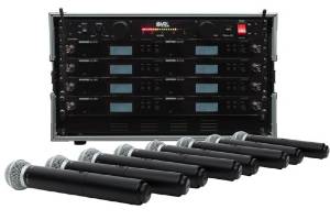 Shure BLX24R/SM58 8 Pack Wireless Handheld Mic System with VRL Power Supply