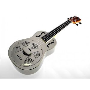 Ukulele Koki'o Resonator brass concert (+ étui) - finition chrome