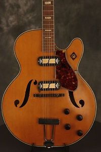 original 1960's Harmony METEOR Hollowbody Guitar BLONDE w/FLAME MAPLE BACK!!!