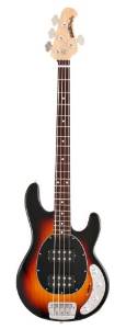 Ernie Ball Music Man Stingray 4 Bass, Vintage Sunburst, Double Humbucker, Rosewood Board