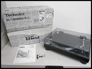 Technics SL-1200MK5 Black Pair Turntable Original Box manual spair parts include