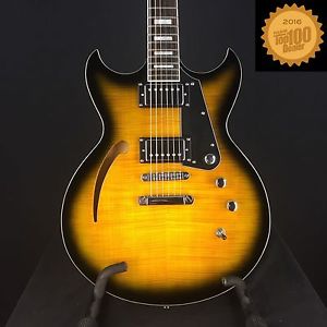 Reverend Manta Ray HB Tobacco Burst Flamed Maple Semi-Hollow Electric Guitar