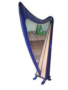 Blue 36 string Rosewood  Celtic harp