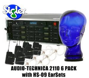 Audio-Technica 2110 Wireless Six Pack System w/HS-09