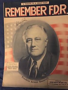 1945 REMEMBER F.D.R. Sheet Music by Jack Edwards, Harold Potter, Rrod Eddie