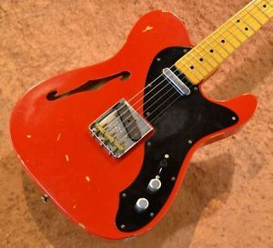 FreeShipping Used Fender Custom Shop 50's Telecaster Thinline Relic 2009 Limited