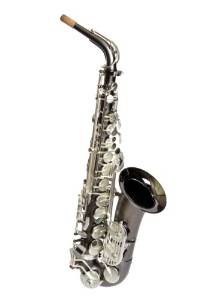 Sax Dakota SDA 1000 Alto Saxophone GO Performance with Hardwood Travel Case, Gray Onyx Finish