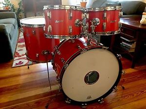 Vintage Rogers 70s Drum Set Rare Mojave Red 22/16/13/12 EXCELLENT!