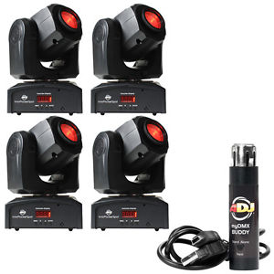 American DJ Inno Pocket Spot LED Moving Head Light 4 Pack with MyDMX Buddy