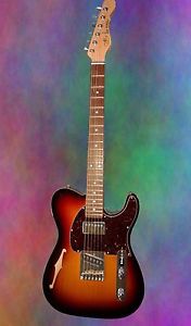 G&L USA ASAT Classic Bluesboy Semi-Hollow Electric Guitar Sunburst w/case