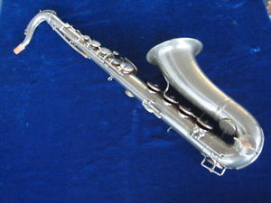 Rare early B-flat tenor saxophone from the Adolphe Sax workshop, number 2301X.