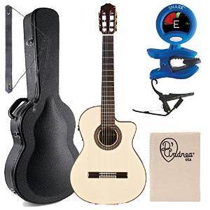 Cordoba 55FCE Negra LTD. Macassar Ebony Nylon String With HumiCase Thinbody Prot&eacute;g&eacute; Case and Accessory Pack