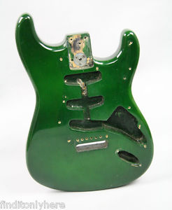 1974 VINTAGE FENDER STRATOCASTER AMERICAN GUITAR 7 UP GREEN BODY ORIGINAL STRAT