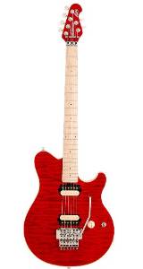 Ernie Ball Music Man Axis Electric Guitar, Trans Red