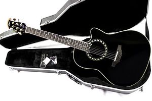 Ovation Legend 2077AX-5 Deep Contour Acoustic/Electric Guitar w/ Case - Black