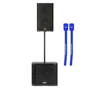 QSC KW122 Active Loudspeaker w/ QSC KW181 Subwoofer, M20 Speaker Pole & Cable Ties