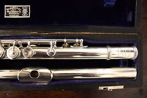 1971 Vintage Haynes Handmade Flute #37,974, open hole, C-foot, in-line G