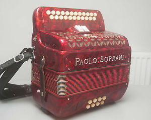 1960’s 60’s Paolo Soprani Black Badge 4 Voice 23 Button Key Accordion BC Tuning