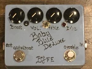 SUPER RARE ORIGINAL BJFE DELUXE BABY BLUE OVERDRIVE EFFECT PEDAL SERIAL NUMBER 4