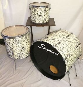 Vintage Slingerland "White Tiger Pearl" Drum Set - Made in USA