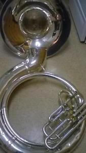 A USED SILVER Sousaphone Conn 20K.  USA BBb