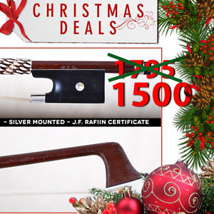 French certified SIilver violin bow J.T. Lamy JJ Martin - Raffin certified