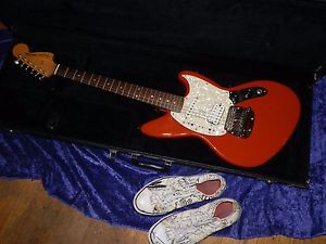 1996 Fender Jag-Stang Kurt Cobain Electric Guitar Fiesta Red Case 50th  Converse
