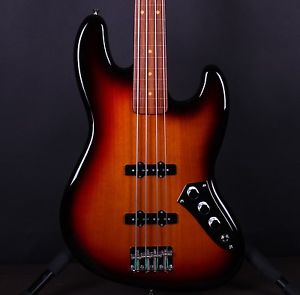 Fender Jaco Pastorius Fretless Jazz Bass 3-Tone Sunburst Electric w/Case #2420