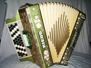 Rare John Mikus Custom Made 4 Row 4 Reed Button Box Accordion G,C,F,Bb Restored
