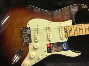 Fender American Elite Strat Stratocaster 3 Tone Sunburst W/HSC Locking Tuners!