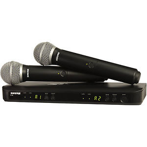 Shure BLX Dual Wireless PG 58 Handheld Microphone System BLX288/PG58 J10 Band