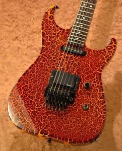 Jackson U.S.A. Dinky Red Fire Crackle Electric Guitar Rare Free Shipping w/Case