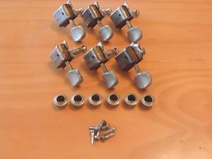 Fender 1956 Kluson Nickel No Line Tuners w/ Button Keys & Mounts