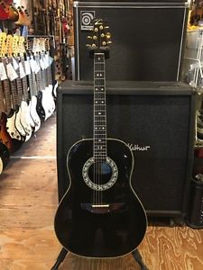 Ovation ♯1617 Black w/hard case Free shipping Guiter Bass From JAPAN #T633