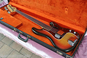 BEAUTIFUL 1970 FENDER PRECISION RARE FRETLESS ROSEWOOD BOARD w/OHSC! LOT #J382